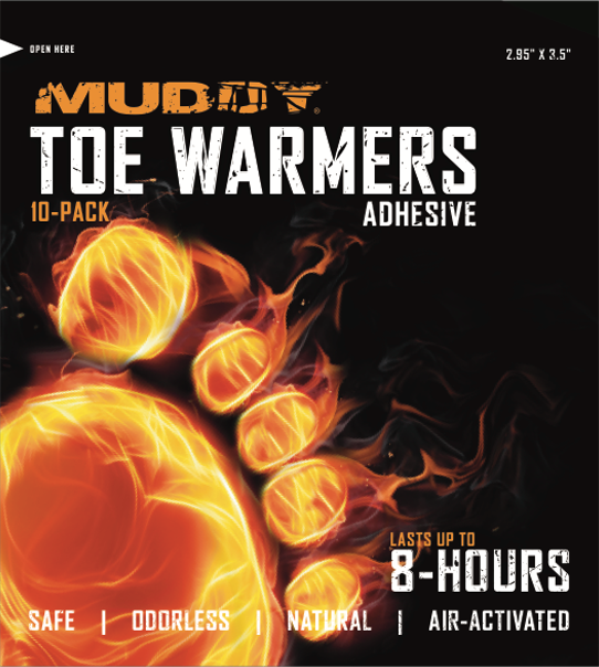 MUDDY DISPOSABLE TOE WARMERS WITH ADHESIVE 10/CT