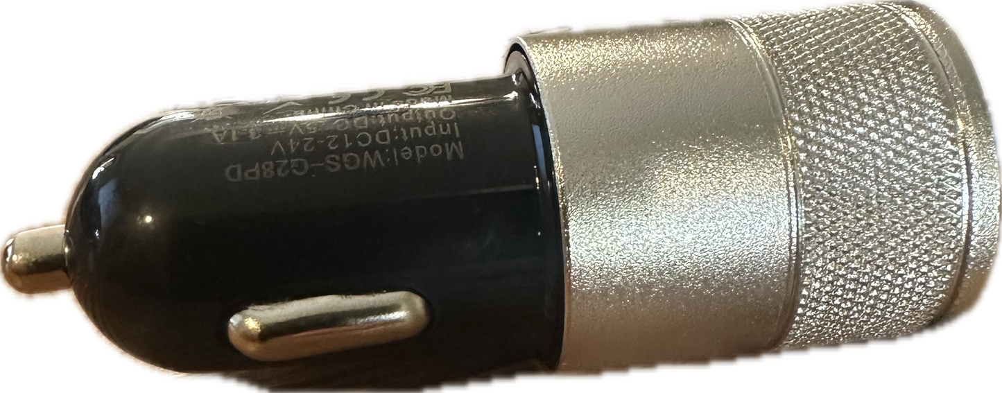 Compact Dual-Port Car Charger (USB-C + USB-A, 3.1A)