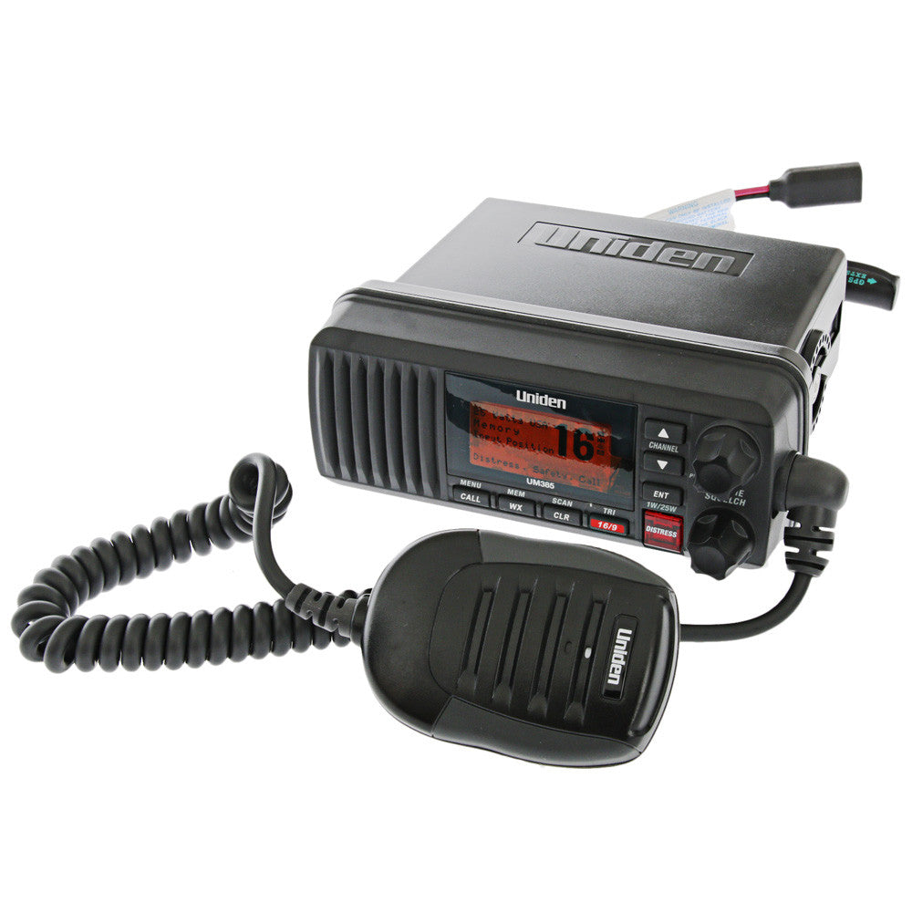 Uniden® 25-Watt Fixed-Mount VHF Marine Radio with DSC, UM385 (Black)