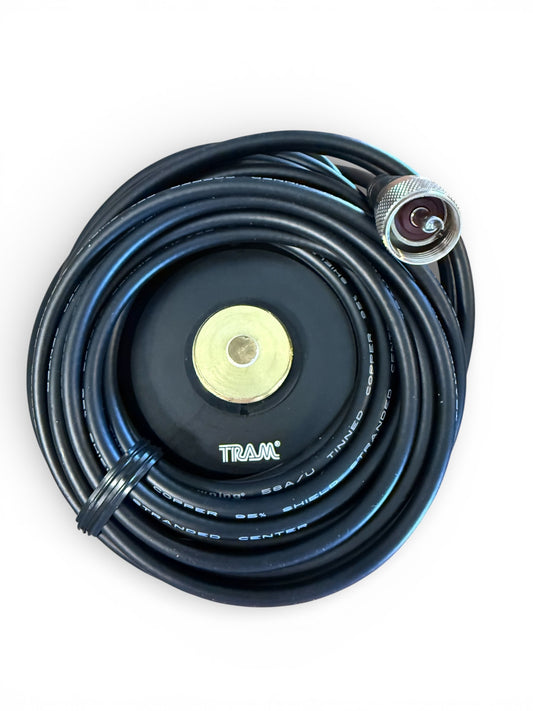 Tram® 5-1/2-Inch Black ABS NMO Magnet Mount with RG58 Coaxial Cable and UHF PL-259 Connector