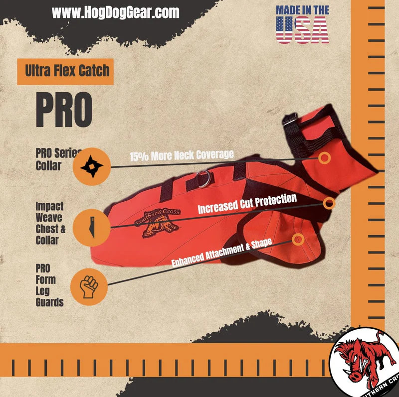 Southern Cross Ultra Flex Catch PRO Vest- Attached Collar/Leg Guards Lightweight
